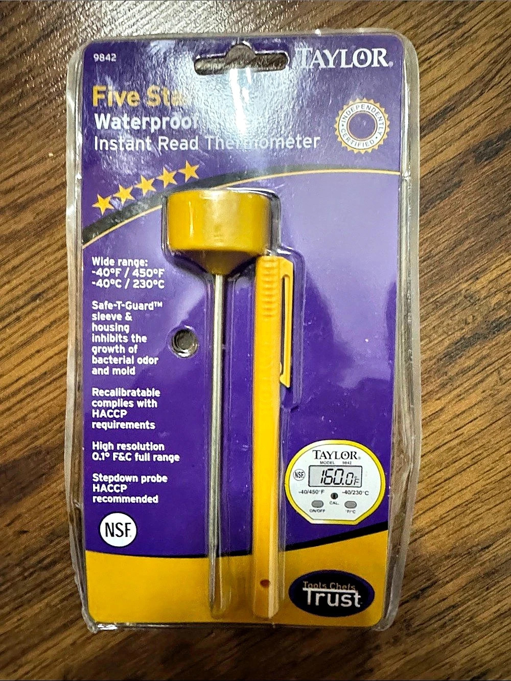 Taylor 9842 Waterproof Digital Thermometer Yellow C1.FR.1.4
